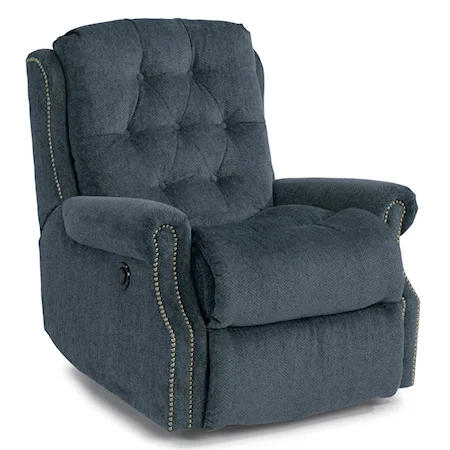 Davidson Power Rocker Recliner with Button Tufting and Nailhead Trim